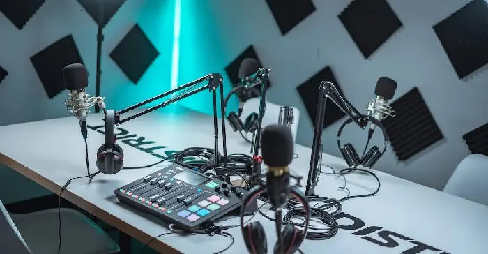 Equipment for recording podcast cover