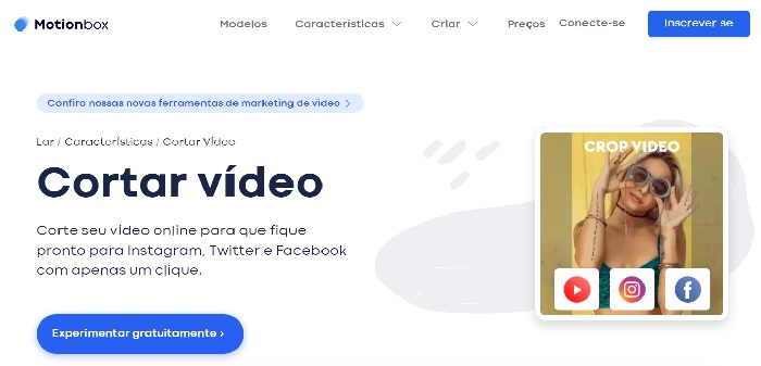 Motionbox Sites para fazer cortes de podcasts