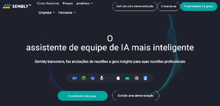 Sembly Ata de reunião usando inteligência artificial