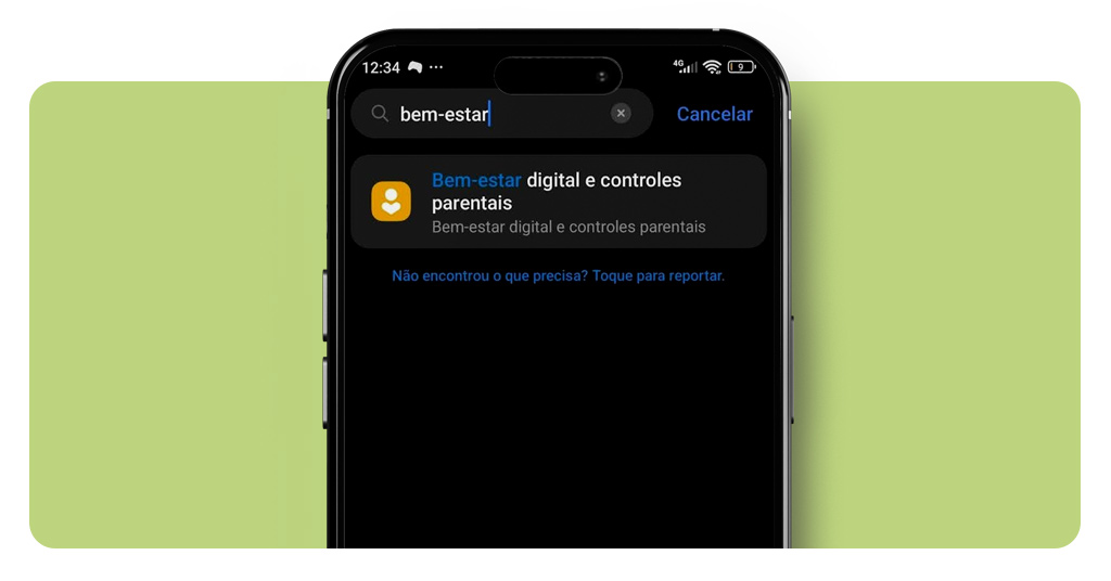 Tempo de uso de tela do celular