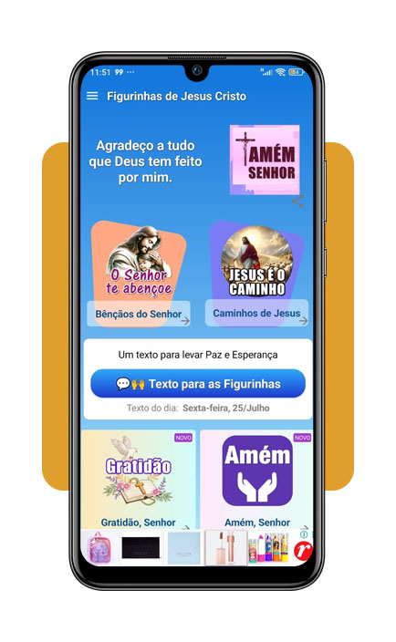 Aplicativo de figurinhas religiosas