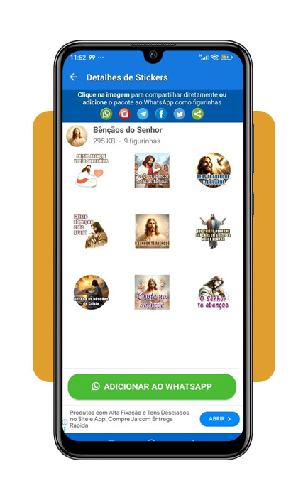Aplicativo de figurinhas religiosas