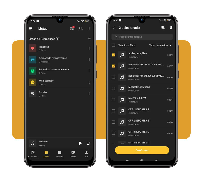 Escutar música no celular